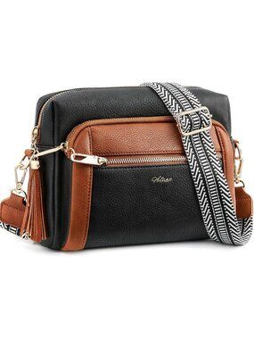 Women Black Brown Vegan Leather Purses Stylish Designer Pockets Crossbody Bags